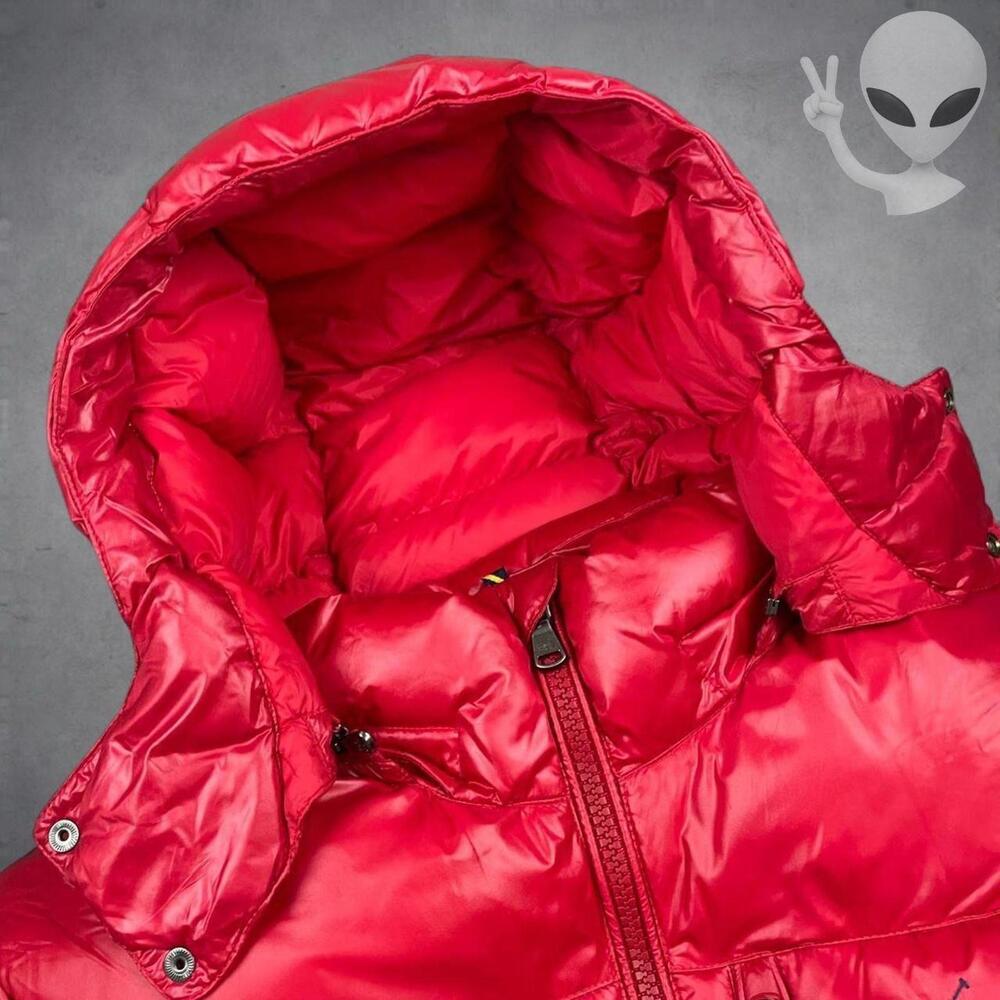 Polo Ralph Lauren Medium Red Gorham Goose Down Puffer Jacket Parka Coat Hooded - Picture 3 of 8